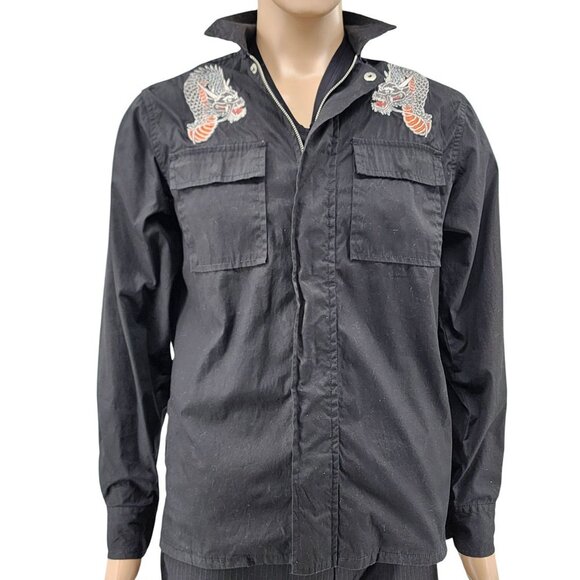 Pacsun Embroidered Dragon Shirt Jacket, Men's Small - Picture 2 of 14